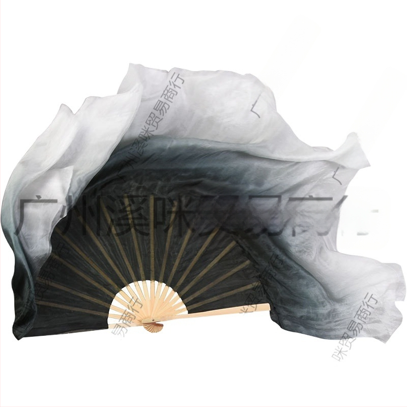 Ветрило за класически танци, ветрило за танци, женско ветрило, черно, дълго, дебело, двустранно лепило, ветрило за танци Zhou Yangko Square Dance Ink