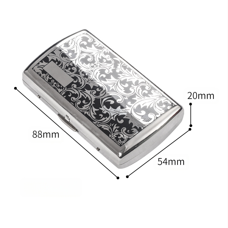 Луксозна медна табакера за 12 цигари, дебела преносима персонализирана табакера с релефен черен мотив на трева Танг, метална табакера от Китай
