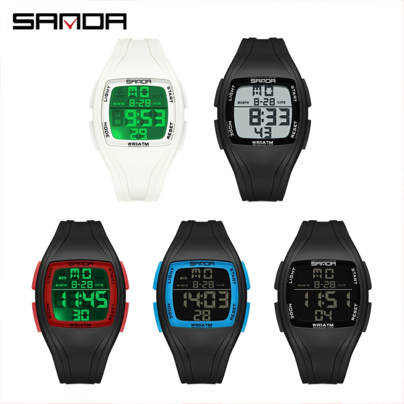 Sanda digitaalkell Lihtne ruudukujuline välistingimustes sportimiseks mõeldud veekindel kell Õpilaste peo ajastuse multifunktsionaalne digitaalkell