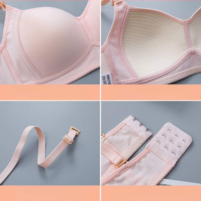 Grynos medvilnės kvėpuojanti mergaičių apatinė liemenėlė su maža krūtinės susiaurėjimu be plieninių žiedų, skirta jaunesniųjų klasių moksleivių lavinamajai liemenėlei.