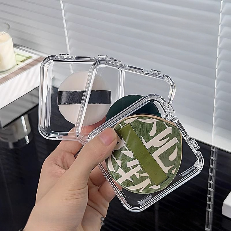 Pārnēsājama tukša pūderslotiņu uzglabāšanas kaste, caurspīdīga un tīra, pārnēsājama komandējumiem, jauks grima galddators, stila vannas istaba