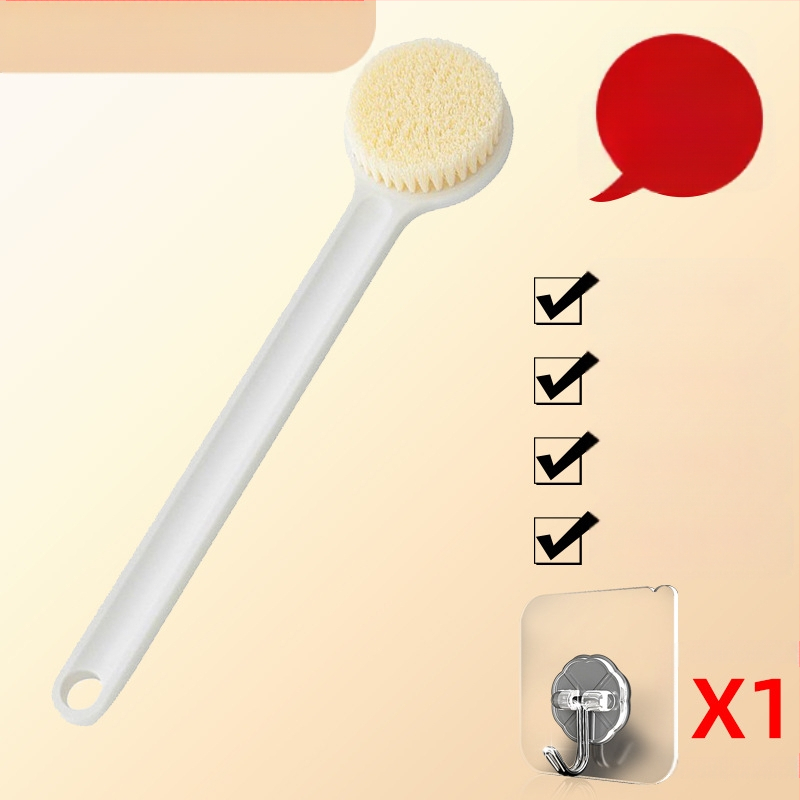 Vonios šepetys su ilgu kotu ir minkštais šereliais maudynėms, nugaros šveitimui ir valymui