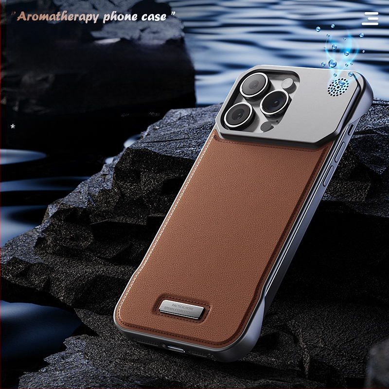Piemērots Iphone16Promax mobilā tālruņa maciņam aromterapijas ādu, neredzams, magnētisks piesūceknis, Apple 17/15 bezmalu aizsargs pret kritieniem