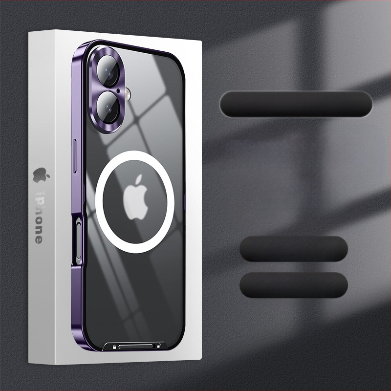 Sobib Apple 17 mobiiltelefoni ümbrisele, üliõhukesele mattklaasist arvuti tagapaneeli lukustuspandlaga IP15/16/14/13 magnetilise kaitseümbrisega rist