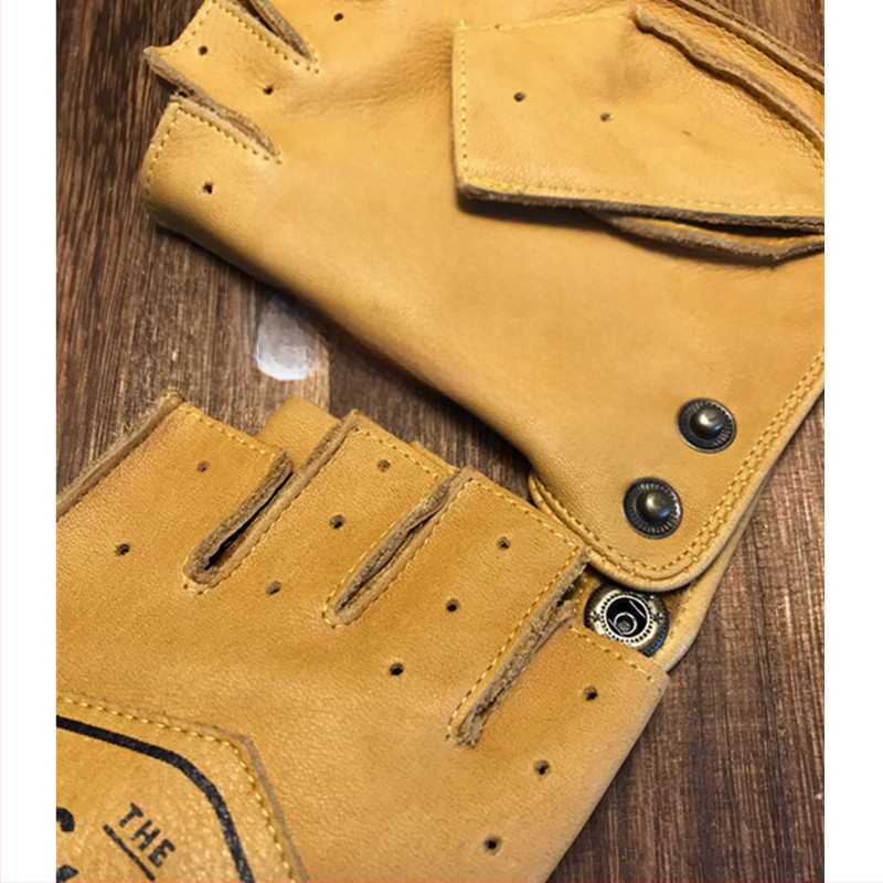 Motociklo pirmojo sluoksnio karvės odos motociklo vyriškos vairavimo retro važiavimo neslystančios moteriškos pusės pirštų pirštinės vasarai lauke