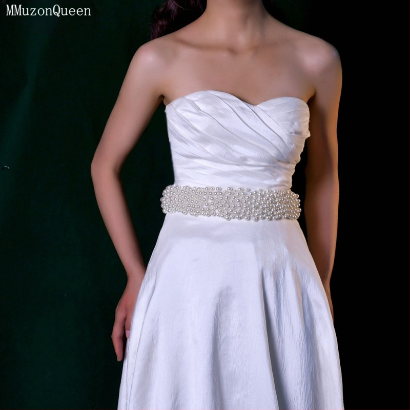 Manzhen moteriška perlų diržo madinga suknelė su dekoratyviniu nėrinių diržu, madinga suknelė su perlų juosmens grandinėle M122