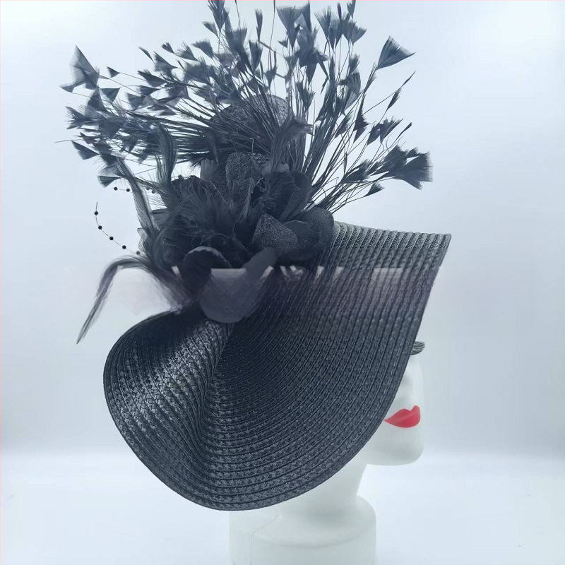 „Amazon“ karšto pardavimo europietiškos ir amerikietiškos viršutinės skrybėlės, perdėtai gėlių plunksnų šiaudų skrybėlių temperamento įžymybių žirgų lenktynių festivalio nuotakos galvos juosta