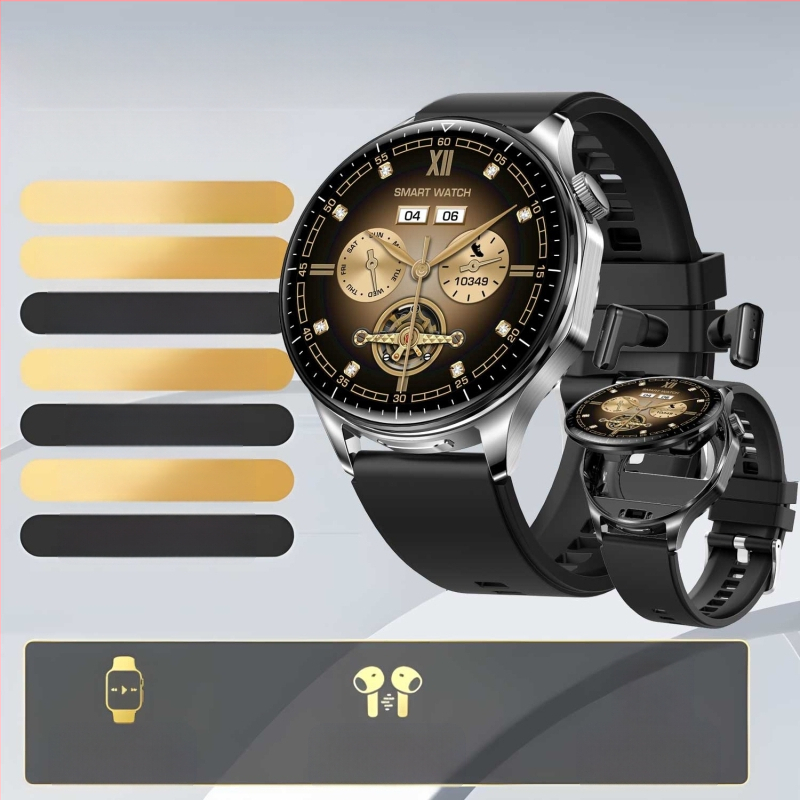 Naujos išmaniosios itin plonos, atlenkiamos, vandeniui atsparios „Bluetooth“ ausinės, laikrodis, dviejų funkcijų skambučiai, daugiafunkcė sportinė apyrankė