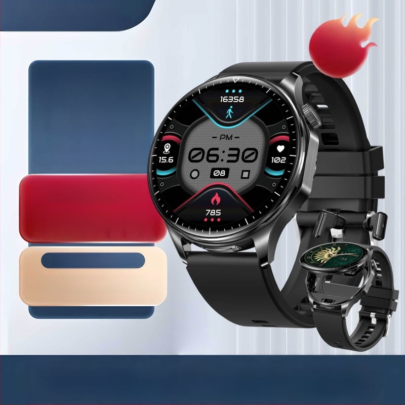 Naujos išmaniosios itin plonos, atlenkiamos, vandeniui atsparios „Bluetooth“ ausinės, laikrodis, dviejų funkcijų skambučiai, daugiafunkcė sportinė apyrankė