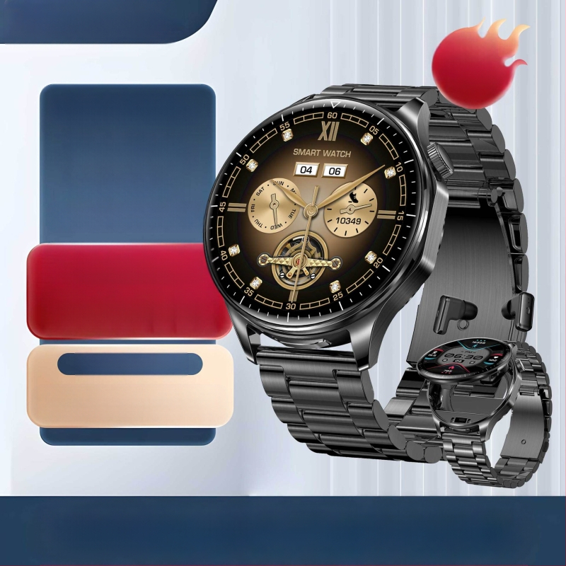 Naujos išmaniosios itin plonos, atlenkiamos, vandeniui atsparios „Bluetooth“ ausinės, laikrodis, dviejų funkcijų skambučiai, daugiafunkcė sportinė apyrankė