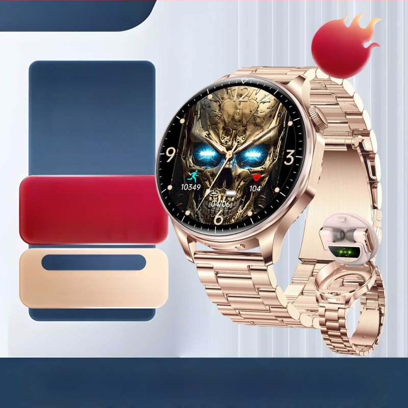 Naujos išmaniosios itin plonos, atlenkiamos, vandeniui atsparios „Bluetooth“ ausinės, laikrodis, dviejų funkcijų skambučiai, daugiafunkcė sportinė apyrankė