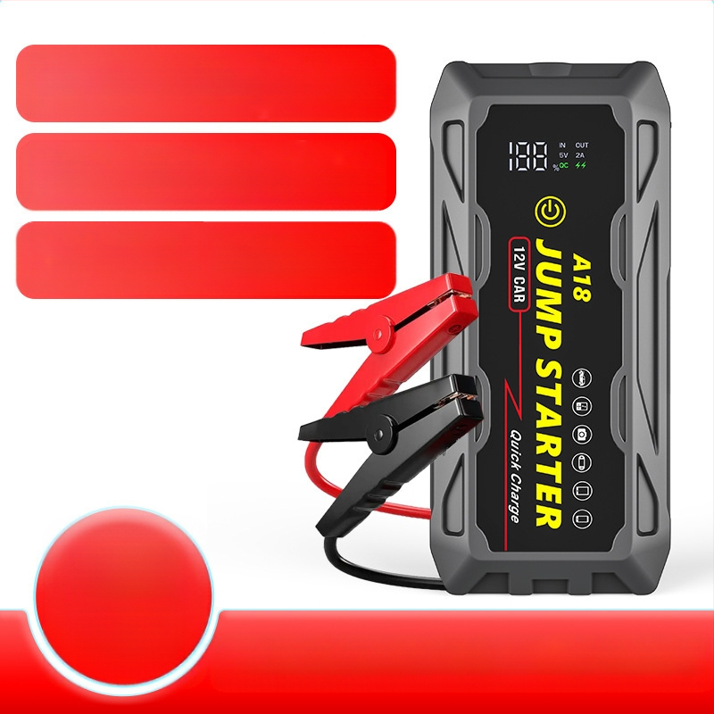 Nešiojamas daugiafunkcis vandeniui atsparus 12 V automobilio avarinio užvedimo maitinimo šaltinis, 66 W greito įkrovimo akumuliatorius