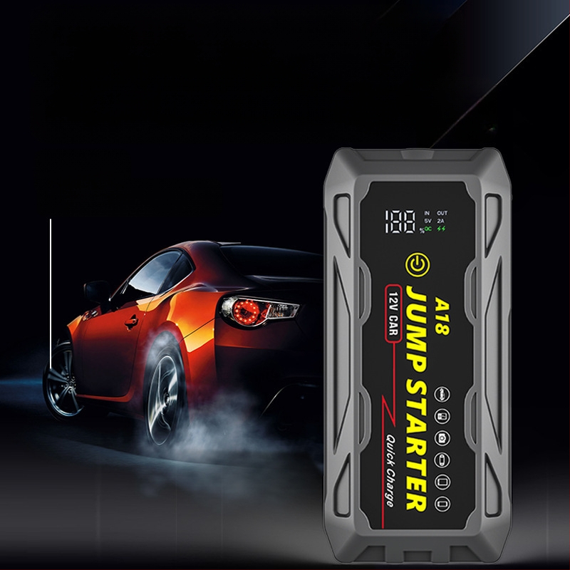 Nešiojamas daugiafunkcis vandeniui atsparus 12 V automobilio avarinio užvedimo maitinimo šaltinis, 66 W greito įkrovimo akumuliatorius