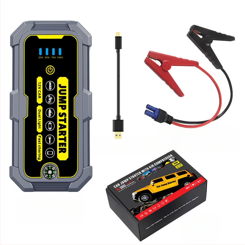 Nešiojamas daugiafunkcis vandeniui atsparus 12 V automobilio avarinio užvedimo maitinimo šaltinis, 66 W greito įkrovimo akumuliatorius