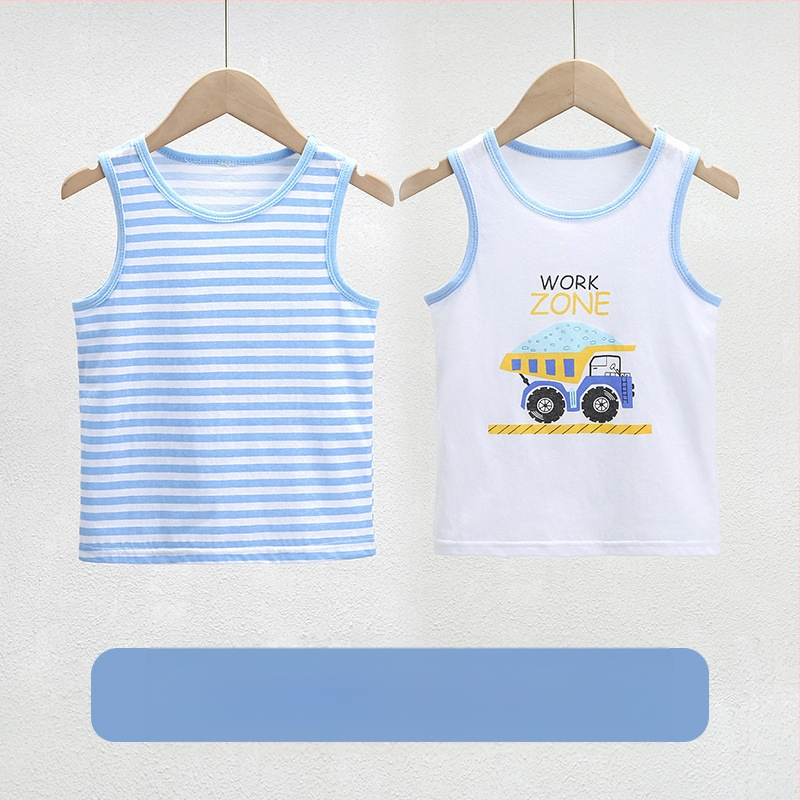 Ljetna pamučna pidžama za dječake bez rukava, tanka unutarnja majica s remenom za trbuh, za bebe i male dječake