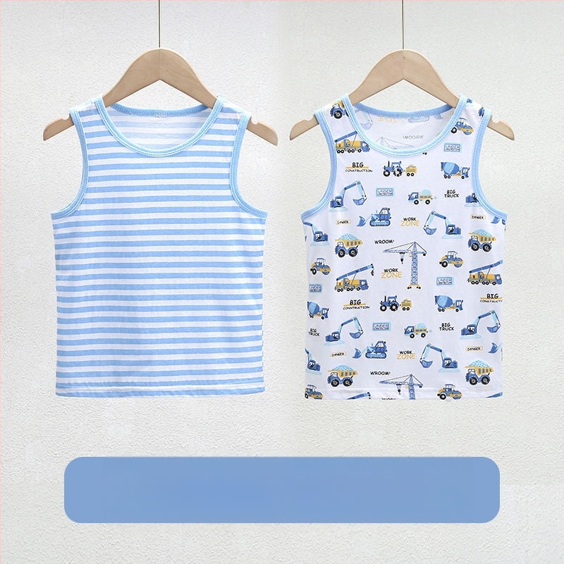 Ljetna pamučna pidžama za dječake bez rukava, tanka unutarnja majica s remenom za trbuh, za bebe i male dječake