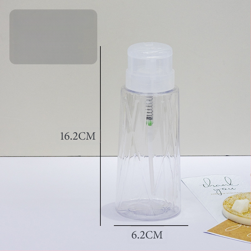 Japoniškas didelio pralaidumo nagų preso buteliukas skysto alkoholio buteliukas 200 ml nagų permatomas preso buteliukas su užraktu tuščias buteliukas