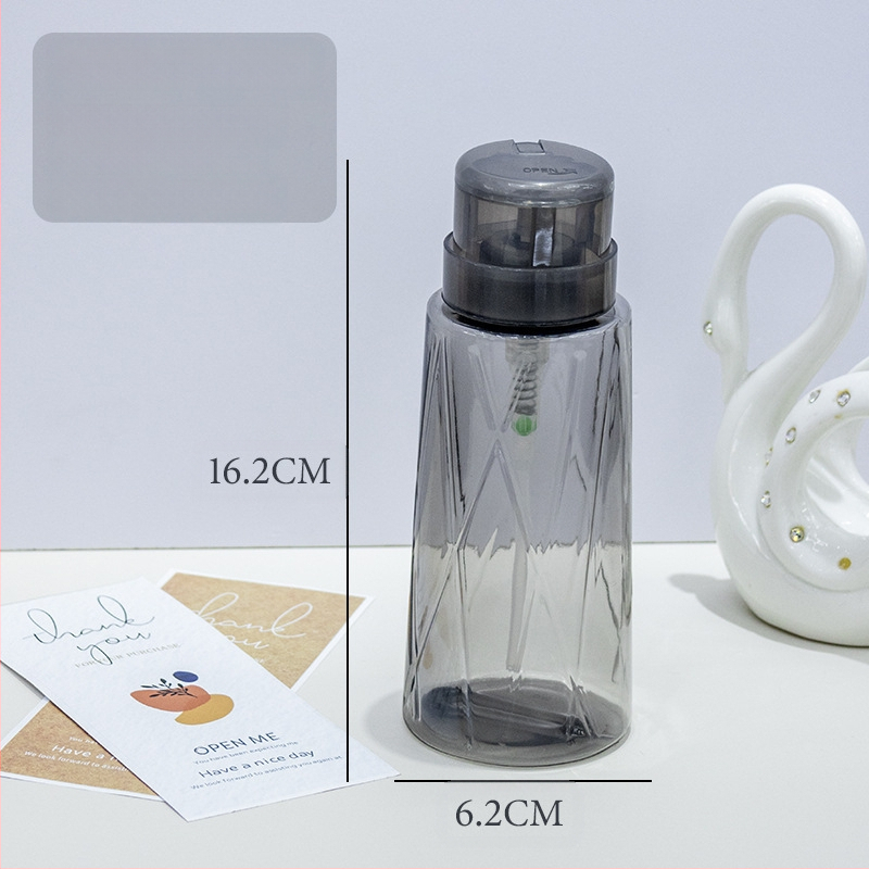 Japoniškas didelio pralaidumo nagų preso buteliukas skysto alkoholio buteliukas 200 ml nagų permatomas preso buteliukas su užraktu tuščias buteliukas