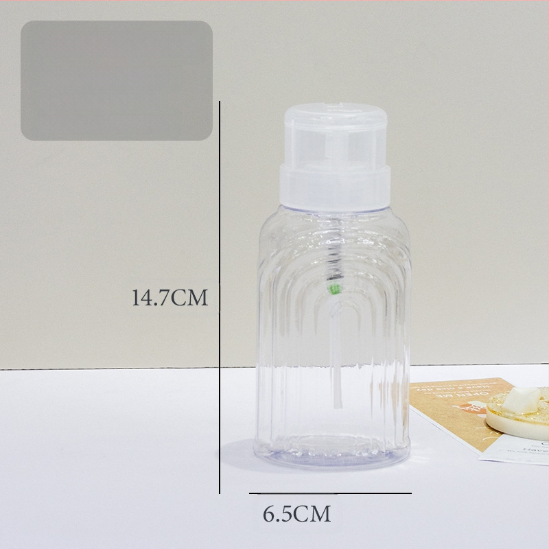 Japoniškas didelio pralaidumo nagų preso buteliukas skysto alkoholio buteliukas 200 ml nagų permatomas preso buteliukas su užraktu tuščias buteliukas