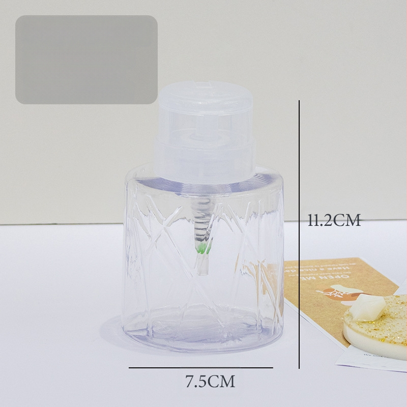 Japoniškas didelio pralaidumo nagų preso buteliukas skysto alkoholio buteliukas 200 ml nagų permatomas preso buteliukas su užraktu tuščias buteliukas