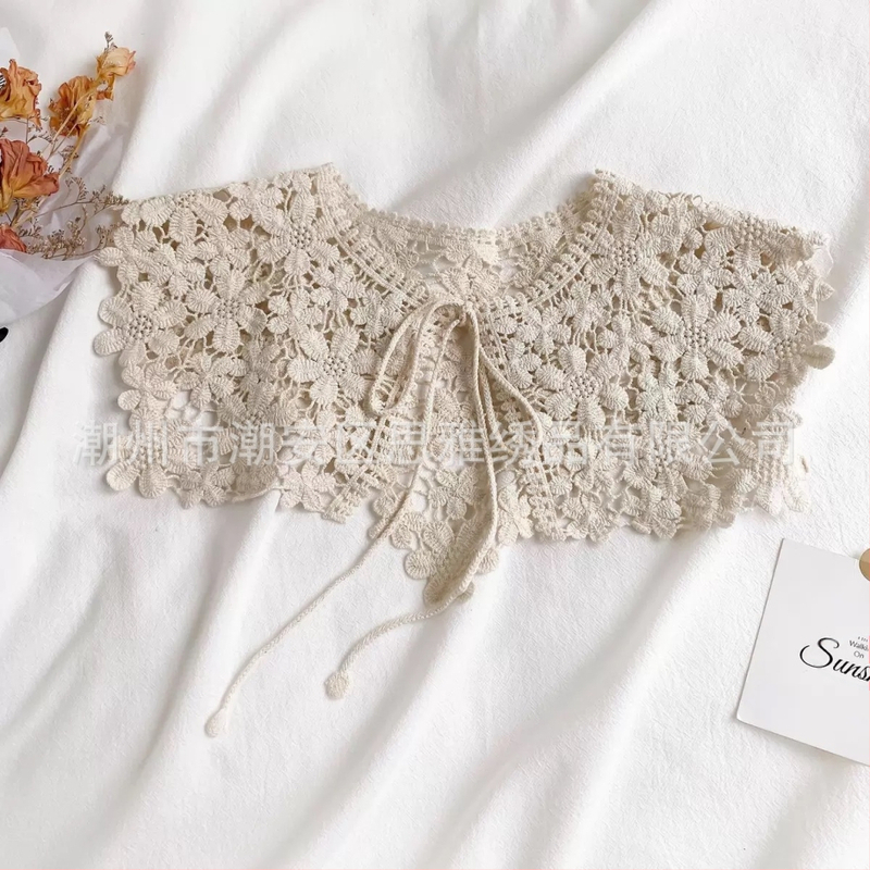 Korejiešu stila mežģīņu doba šalle, sieviešu stilīga, universāla, maza jostasvieta, viltus apkakles dekorēšana vairumtirdzniecībā