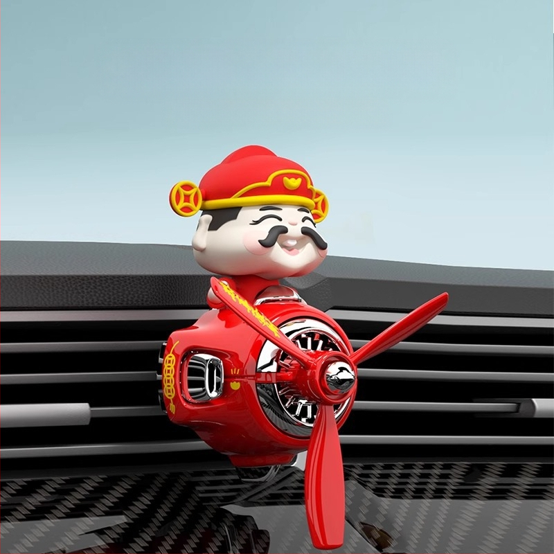 Jumal Rikkus auto õhuvärskendaja auto parfüümiklamber Bobblehead nuku õhutusava väike ventilaator dekoratiivne lõhnakaunistus