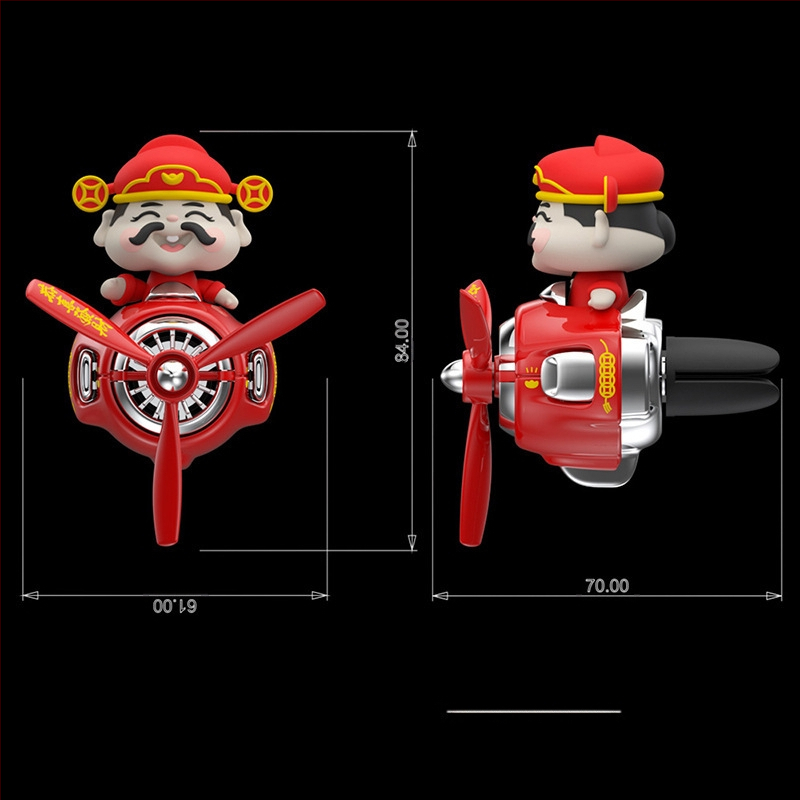 Jumal Rikkus auto õhuvärskendaja auto parfüümiklamber Bobblehead nuku õhutusava väike ventilaator dekoratiivne lõhnakaunistus