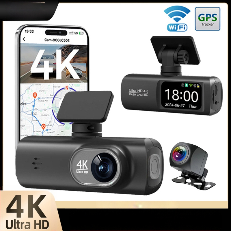 V22 pārrobežu 4K augstas izšķirtspējas divu objektīvu braukšanas reģistrators GPS mobilā lietotne savstarpēja savienošana atpakaļgaitas attēls priekšējais un aizmugurējais divkāršs ieraksts