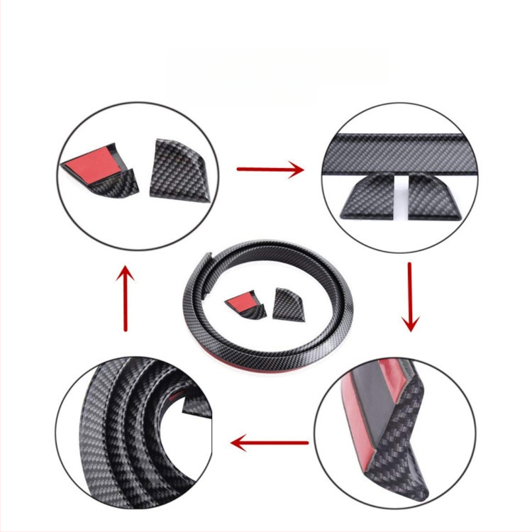 Auto universaalne süsinikkiust mustriga tagatiib, auto dekoratiivriba, augustamata spoiler, PVC pehme väike tagatiib, fikseeritud tuuletiib