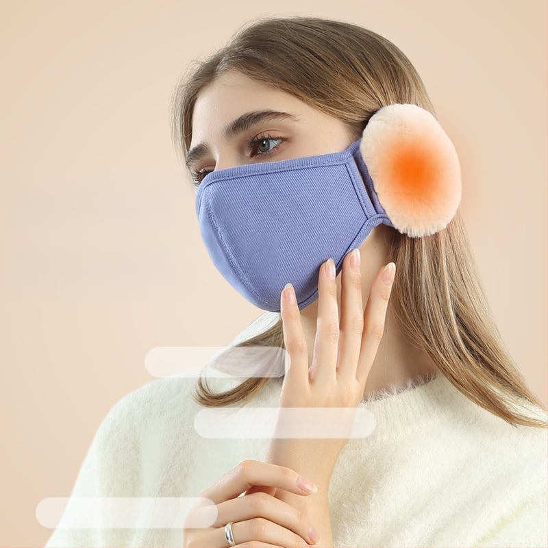 Sügis- ja talvemask naistele, värviline, armas, pehmest materjalist kõrvakaitse, stereo salendav, pilvega soe mask, kõrvakaitse 2-ühes