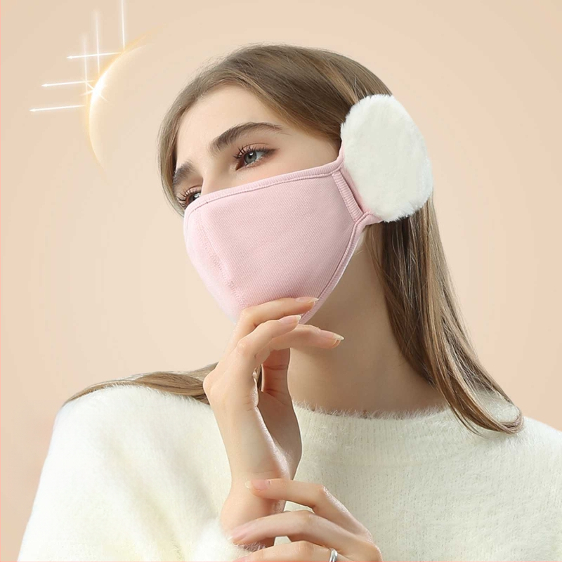 Sügis- ja talvemask naistele, värviline, armas, pehmest materjalist kõrvakaitse, stereo salendav, pilvega soe mask, kõrvakaitse 2-ühes