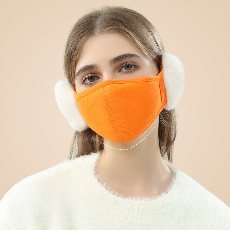 Sügis- ja talvemask naistele, värviline, armas, pehmest materjalist kõrvakaitse, stereo salendav, pilvega soe mask, kõrvakaitse 2-ühes