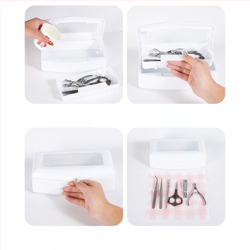 Piiriülene küünte desinfitseerimiskast alkoholi desinfitseerimisfiltriga küünte puhastuskast multifunktsionaalne puhastuskast steriliseerimiskast tööriistakast