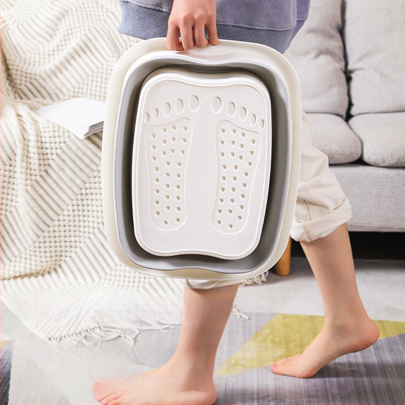 -Jalgade leotusämber kokkupandav ämber kaasaskantav hoiustamisvõimalus kodune massaažitervislik jalavann sääre kohal kaanega soojust säilitav jalgade pesemine