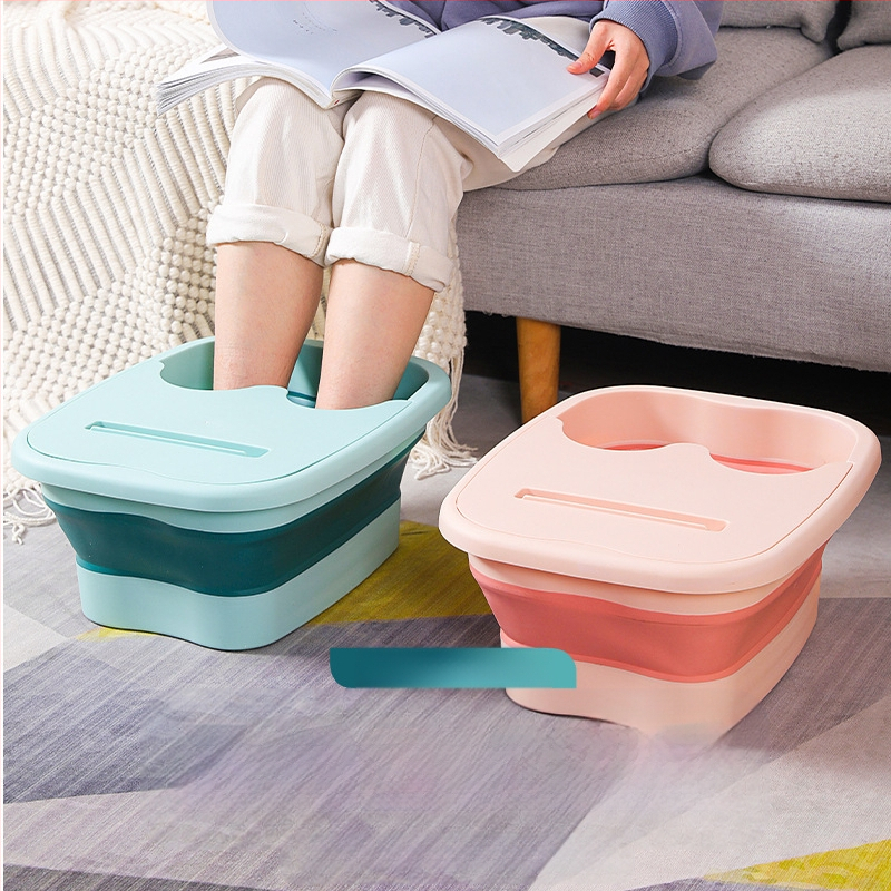 -Jalgade leotusämber kokkupandav ämber kaasaskantav hoiustamisvõimalus kodune massaažitervislik jalavann sääre kohal kaanega soojust säilitav jalgade pesemine