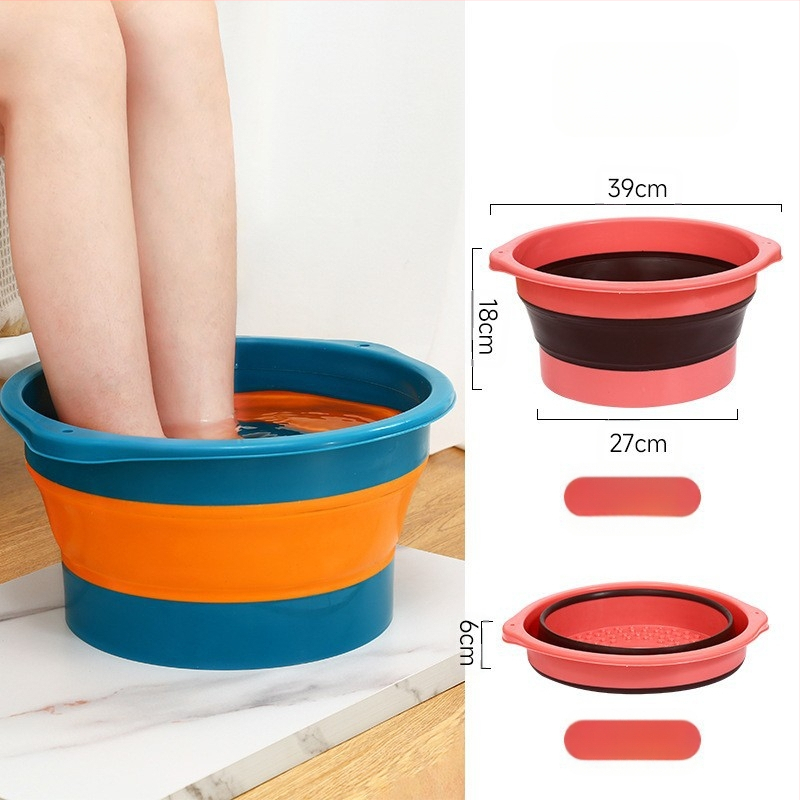 -Jalgade leotusämber kokkupandav ämber kaasaskantav hoiustamisvõimalus kodune massaažitervislik jalavann sääre kohal kaanega soojust säilitav jalgade pesemine