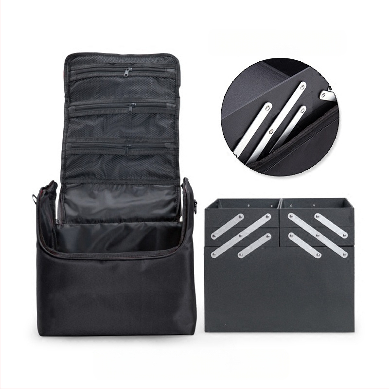 Kaasaskantav suure mahutavusega väike riidest kott tikkimisriistade kast küünekunsti ilusalongi meigi poolpüsiv hoiustuskosmeetikakott