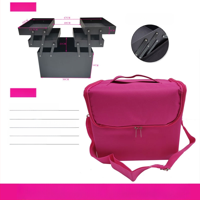 Kaasaskantav suure mahutavusega väike riidest kott tikkimisriistade kast küünekunsti ilusalongi meigi poolpüsiv hoiustuskosmeetikakott