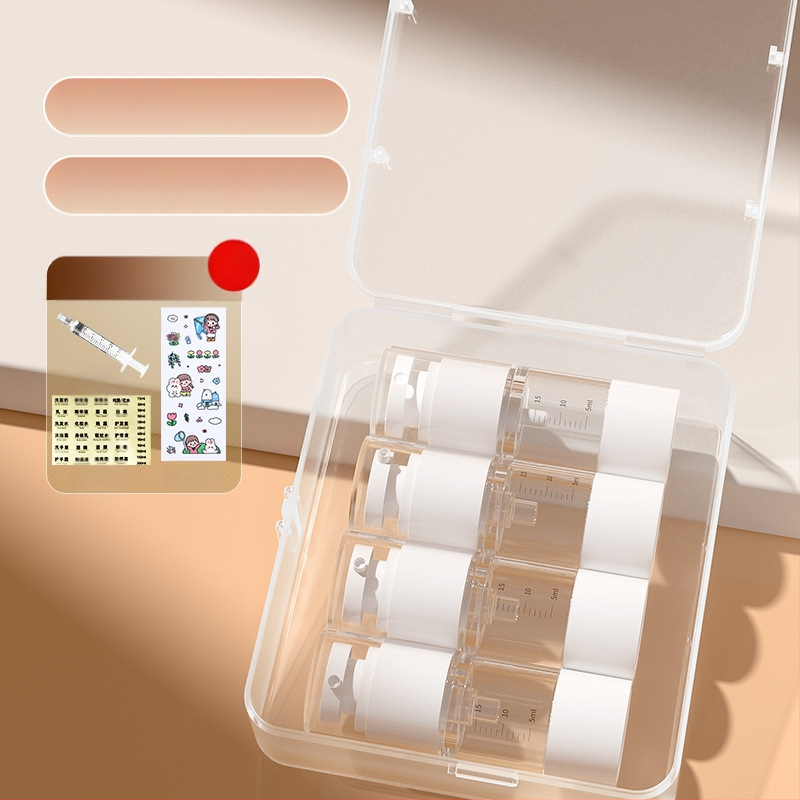 Vakuuma pudeļu pildīšanas pārnēsājamā smidzināšanas pudele emulsijas presei, caurspīdīga ceļošana ar mēroga kosmētikas pudeļu pildīšanas uzvalku