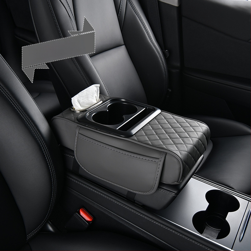 Auto käetoe matt, auto salvrätikute kasti tugimatt, universaalne pikendatud ja paksendatud nelja-ühes tipptasemel hoiuruum
