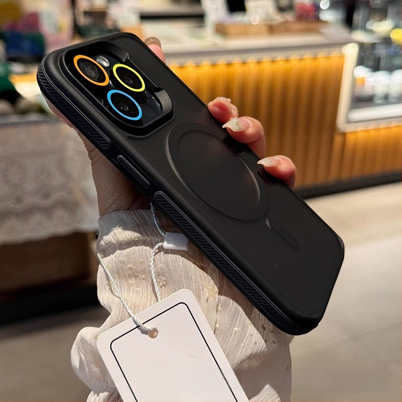 Apple 16ProMax mobiiltelefoni ümbrisele, kahevärviline magnetiline iPhone14 mattnahast Magsafe kaitseümbris