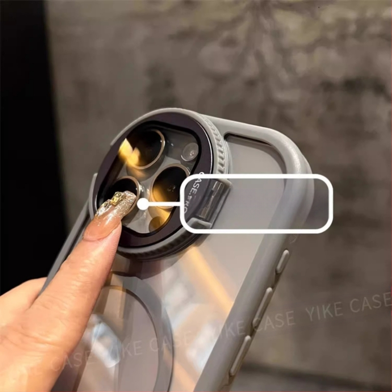 Piemērots iPhone 17 Pro Max telefona maciņam, lēcas vāciņa kronšteinam, caurspīdīgam, magnētiskam Apple 16 pretnodiluma aizsargvāciņam