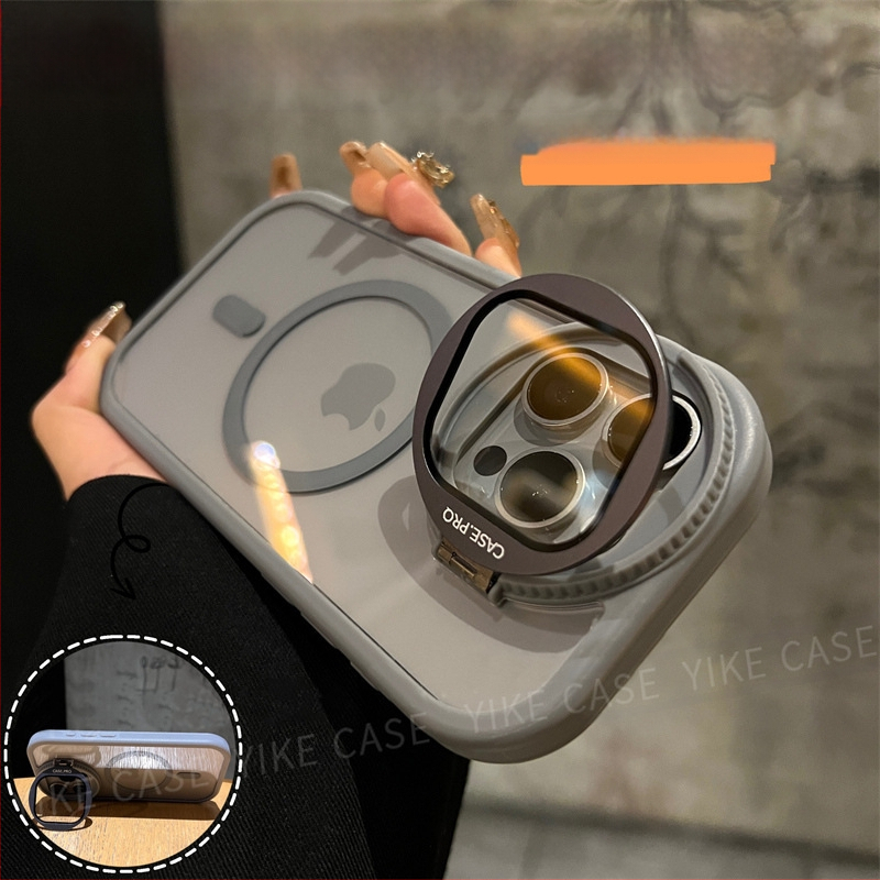 Piemērots iPhone 17 Pro Max telefona maciņam, lēcas vāciņa kronšteinam, caurspīdīgam, magnētiskam Apple 16 pretnodiluma aizsargvāciņam