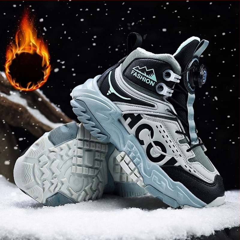 Tüdrukute suured puuvillased kingad 2024 uued talvised fliisvoodriga tossud lastele paksud soojad libisemiskindlad matkajalatsid