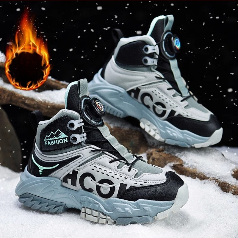 Tüdrukute suured puuvillased kingad 2024 uued talvised fliisvoodriga tossud lastele paksud soojad libisemiskindlad matkajalatsid