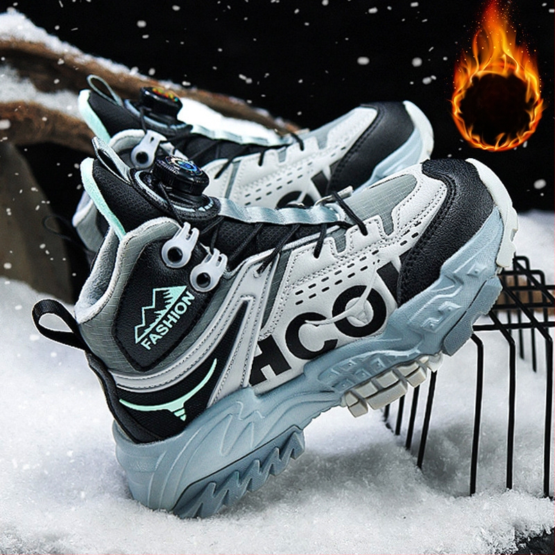 Tüdrukute suured puuvillased kingad 2024 uued talvised fliisvoodriga tossud lastele paksud soojad libisemiskindlad matkajalatsid