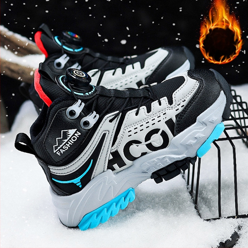 Tüdrukute suured puuvillased kingad 2024 uued talvised fliisvoodriga tossud lastele paksud soojad libisemiskindlad matkajalatsid