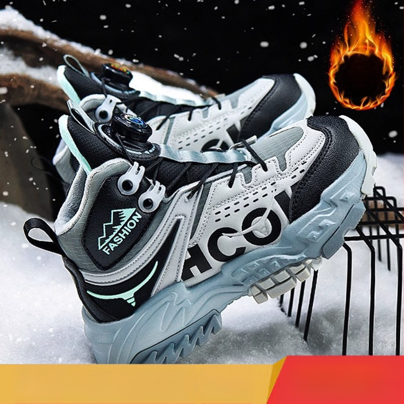 Tüdrukute suured puuvillased kingad 2024 uued talvised fliisvoodriga tossud lastele paksud soojad libisemiskindlad matkajalatsid