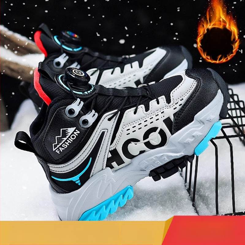 Tüdrukute suured puuvillased kingad 2024 uued talvised fliisvoodriga tossud lastele paksud soojad libisemiskindlad matkajalatsid