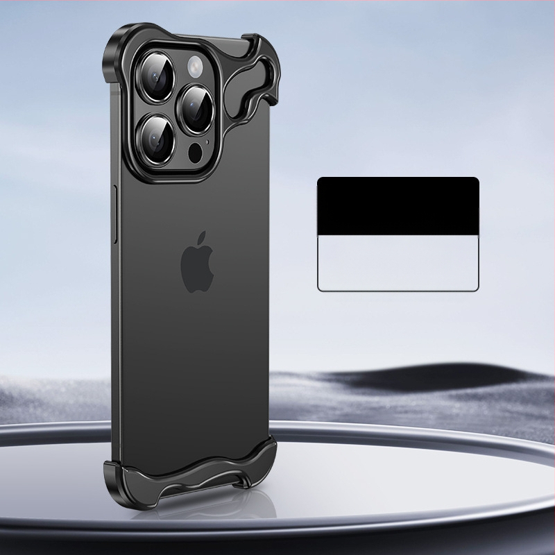 Sobib Apple 17Promaxi mobiiltelefoni ümbrisele, spetsiaalse kujuga metallist nurgapadjaga, kukkumisvastane iPhone 14, ääristeta 16E, objektiiv 5